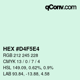 Code couleur: HEX #D4F5E4 | qconv.com