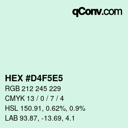 Color code: HEX #D4F5E5 | qconv.com
