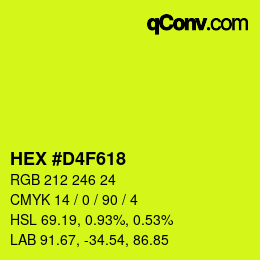 Color code: HEX #D4F618 | qconv.com