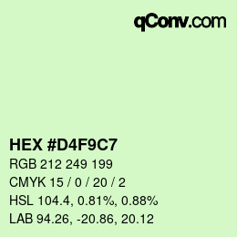 Color code: HEX #D4F9C7 | qconv.com