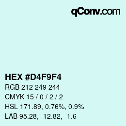 Color code: HEX #D4F9F4 | qconv.com