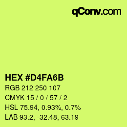 カラーコード: HEX #D4FA6B | qconv.com