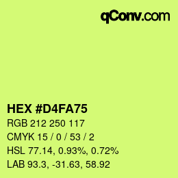カラーコード: HEX #D4FA75 | qconv.com