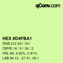 カラーコード: HEX #D4FBA1 | qconv.com