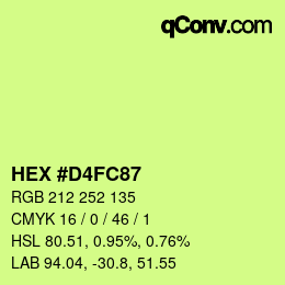 Color code: HEX #D4FC87 | qconv.com