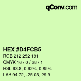 カラーコード: HEX #D4FCB5 | qconv.com