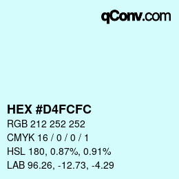 Color code: HEX #D4FCFC | qconv.com