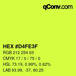 Color code: HEX #D4FE3F | qconv.com