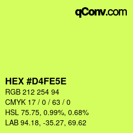 Color code: HEX #D4FE5E | qconv.com
