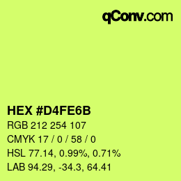 カラーコード: HEX #D4FE6B | qconv.com