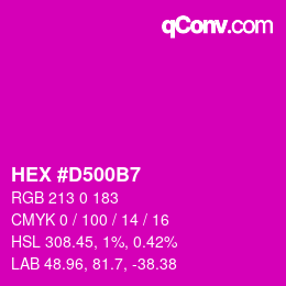 颜色代码: HEX #D500B7 | qconv.com