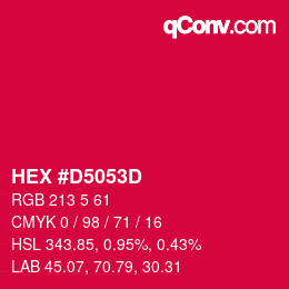 Color code: HEX #D5053D | qconv.com