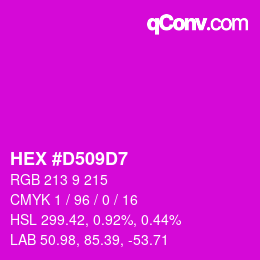 颜色代码: HEX #D509D7 | qconv.com
