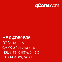 Color code: HEX #D50B05 | qconv.com