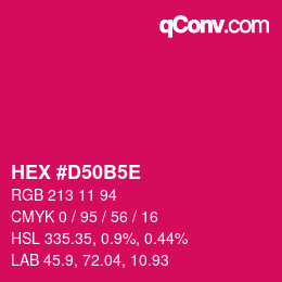 Farbcode: HEX #D50B5E | qconv.com