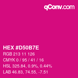 Color code: HEX #D50B7E | qconv.com