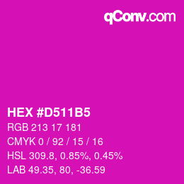 颜色代码: HEX #D511B5 | qconv.com