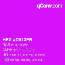 カラーコード: HEX #D513FB | qconv.com