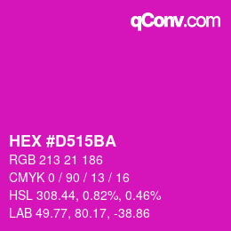 颜色代码: HEX #D515BA | qconv.com