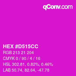 Color code: HEX #D515CC | qconv.com