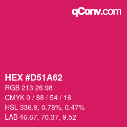 Color code: HEX #D51A62 | qconv.com