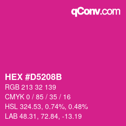 Color code: HEX #D5208B | qconv.com