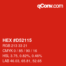 Color code: HEX #D52115 | qconv.com