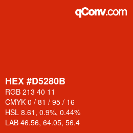 Color code: HEX #D5280B | qconv.com