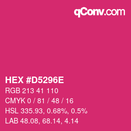 Color code: HEX #D5296E | qconv.com