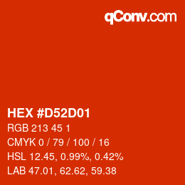Color code: HEX #D52D01 | qconv.com