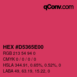 Color code: HEX #D5365E00 | qconv.com