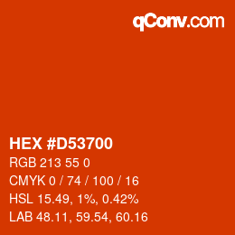 Color code: HEX #D53700 | qconv.com