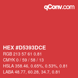 カラーコード: HEX #D5393DCE | qconv.com