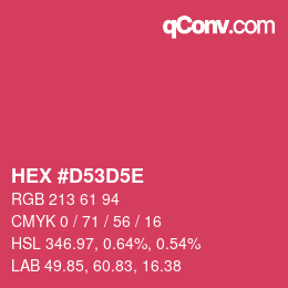 カラーコード: HEX #D53D5E | qconv.com