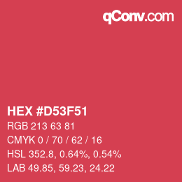 颜色代码: HEX #D53F51 | qconv.com