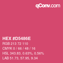 颜色代码: HEX #D5486E | qconv.com