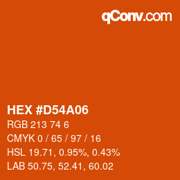 Color code: HEX #D54A06 | qconv.com