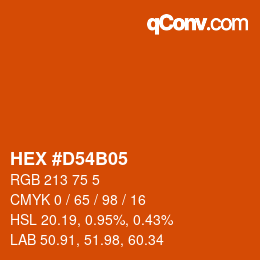 Color code: HEX #D54B05 | qconv.com