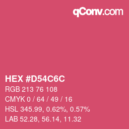 Color code: HEX #D54C6C | qconv.com