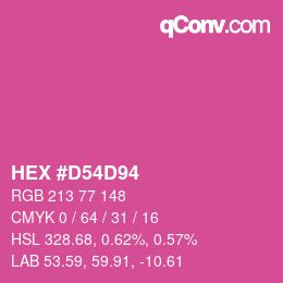 カラーコード: HEX #D54D94 | qconv.com