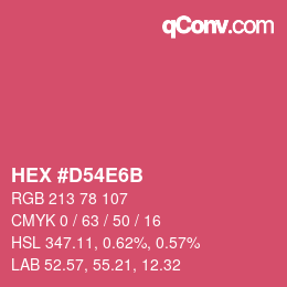 Color code: HEX #D54E6B | qconv.com