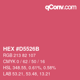 Color code: HEX #D5526B | qconv.com