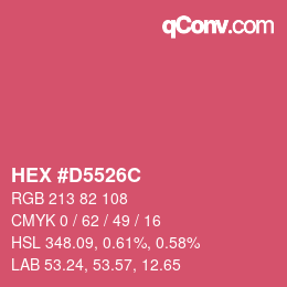 Color code: HEX #D5526C | qconv.com