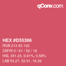 颜色代码: HEX #D55366 | qconv.com