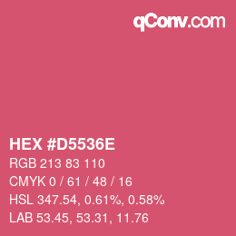 Color code: HEX #D5536E | qconv.com