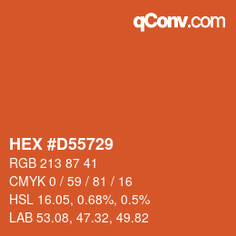 Color code: HEX #D55729 | qconv.com
