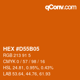 Color code: HEX #D55B05 | qconv.com