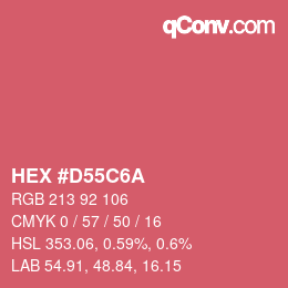 カラーコード: HEX #D55C6A | qconv.com