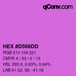 カラーコード: HEX #D568DD | qconv.com
