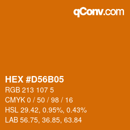 カラーコード: HEX #D56B05 | qconv.com